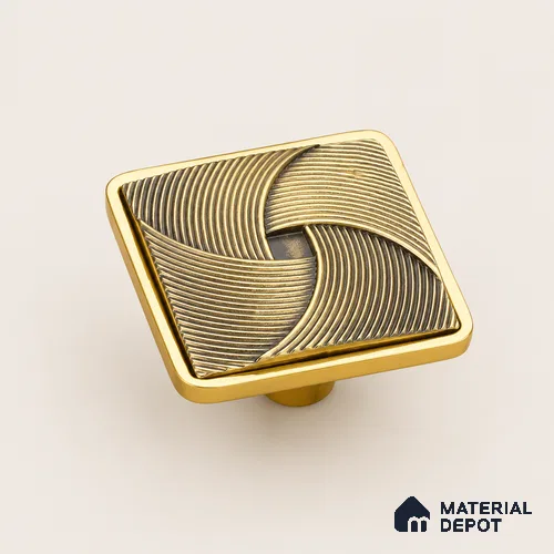 Ottr Zinc Knob HA 00212 Antique Brass Gold Finish - Standard | 2 Years Warranty