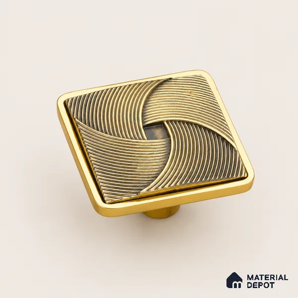 Ottr Zinc Knob HA 00212 Antique Brass Gold Finish - Standard | 2 Years Warranty