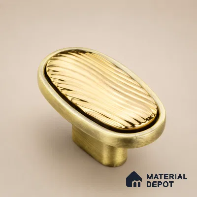 Ottr Zinc Knob HA 00214 D Antique Brass Gold Finish - Standard | 2 Years Warranty