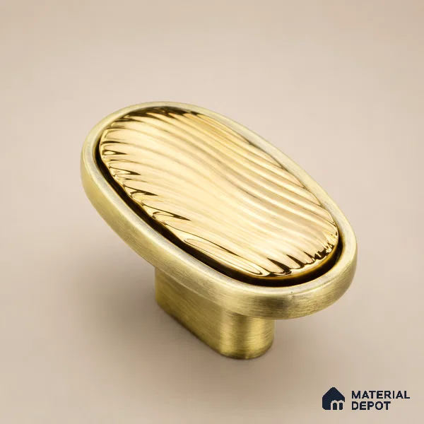 Ottr Zinc Knob HA 00214 D Antique Brass Gold Finish - Standard | 2 Years Warranty