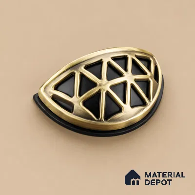 Ottr Zinc Knob HA 00223 D Antique Brass Black Finish - Standard | 2 Years Warranty