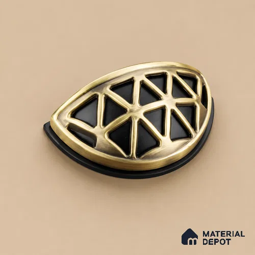 Ottr Zinc Knob HA 00223 D Antique Brass Black Finish - Standard | 2 Years Warranty