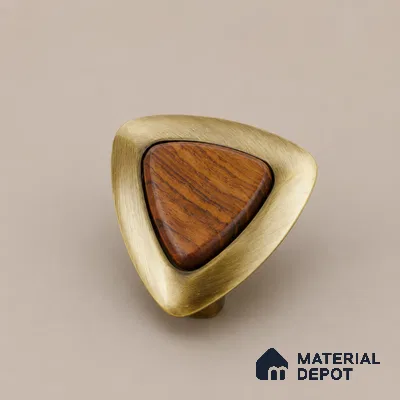 Ottr Zinc Knob HA 00227 C Antique Brass Wood Finish - Standard | 2 Years Warranty