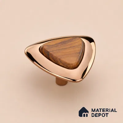 Ottr Zinc Knob HA 00227 PVD Rose Gold Wood Finish - Standard | 2 Years Warranty