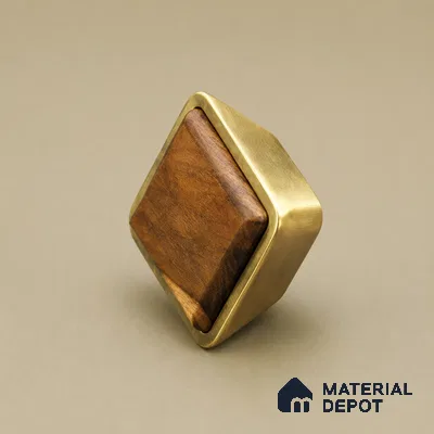 Ottr Zinc Knob HA 00228 C Antique Brass Wood Finish - Standard | 2 Years Warranty