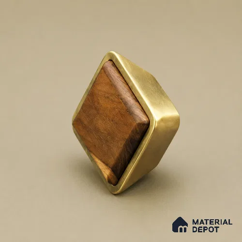 Ottr Zinc Knob HA 00228 C Antique Brass Wood Finish - Standard | 2 Years Warranty