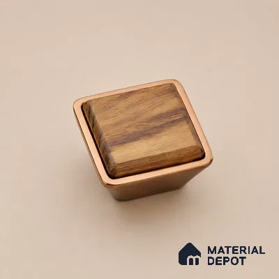 Ottr Zinc Knob HA 00228 PVD Rose Gold Wood Finish - Standard | 2 Years Warranty