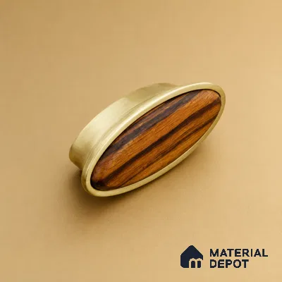 Ottr Zinc Knob HA 00229 C Antique Brass Wood Finish - Standard | 2 Years Warranty