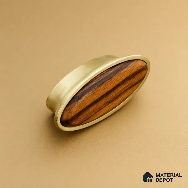 Ottr Zinc Knob HA 00229 C Antique Brass Wood Finish - Standard | 2 Years Warranty