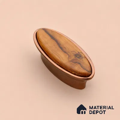 Ottr Zinc Knob HA 00229 PVD Rose Gold Wood Finish - Standard | 2 Years Warranty