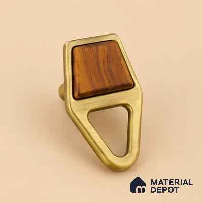 Ottr Zinc Knob HA 00230 C Antique Brass Wood Finish - Standard | 2 Years Warranty