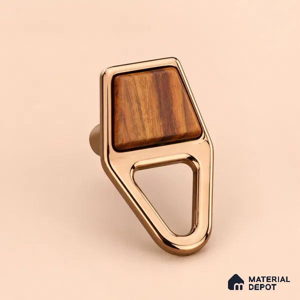 Ottr Zinc Knob HA 00230 PVD Rose Gold Wood Finish - Standard | 2 Years Warranty