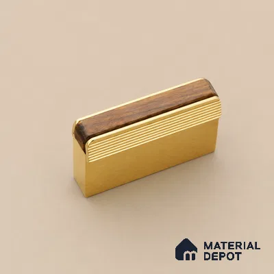 Ottr Aluminium Knob HA 00231 B PVD Gold Wood Finish - Standard | 2 Years Warranty