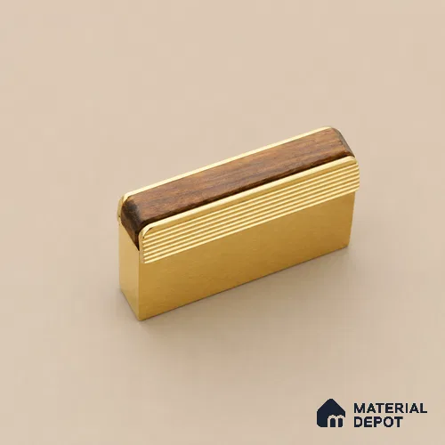 Ottr Aluminium Knob HA 00231 B PVD Gold Wood Finish - Standard | 2 Years Warranty