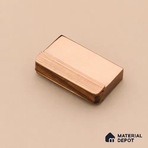 Ottr Aluminium Knob HA 00231 PVD Rose Gold Wood Finish - Standard | 2 Years Warranty