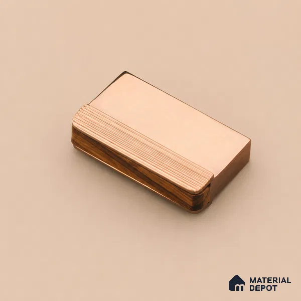 Ottr Aluminium Knob HA 00231 PVD Rose Gold Wood Finish - Standard | 2 Years Warranty