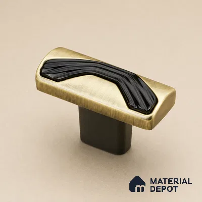 Ottr Zinc Knob HA 00250 C Antique Brass Black Finish - Standard | 2 Years Warranty