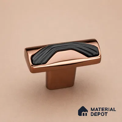 Ottr Zinc Knob HA 00250 B Rose Gold Black Finish - Standard | 2 Years Warranty
