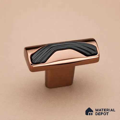 Ottr Zinc Knob HA 00250 B Rose Gold Black Finish - Standard | 2 Years Warranty