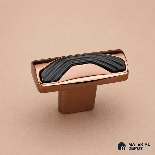 Ottr Zinc Knob HA 00250 B Rose Gold Black Finish - Standard | 2 Years Warranty