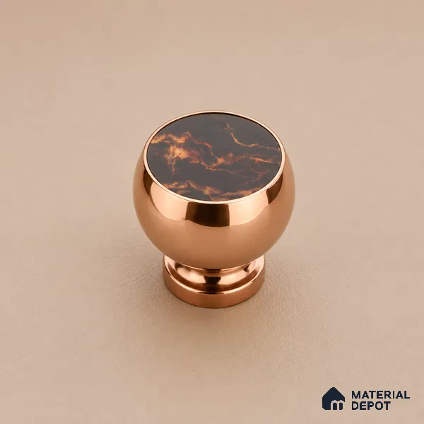 Ottr Stainless Steel Knob HA 00257 PVD Rose Gold Finish - Standard | 2 Years Warranty