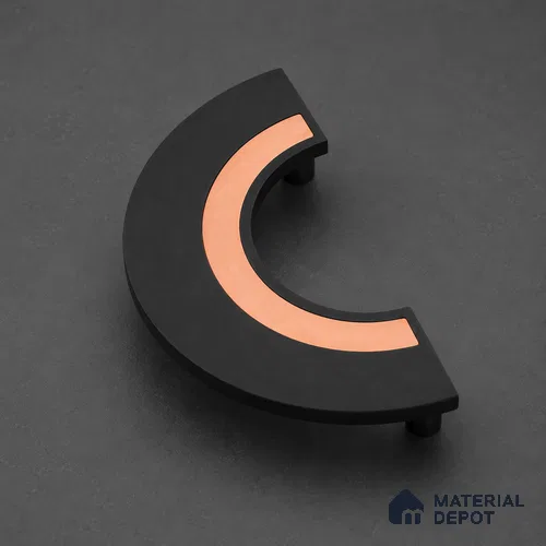 Ottr Aluminium Main Door Handle HA 00281 F Black PVD Rose Gold Finish - 150x300mm | 2 Years Warranty