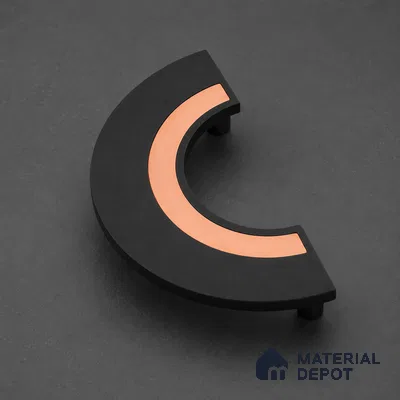 Ottr Aluminium Main Door Handle HA 00281 D Black PVD Rose Gold Finish - 75x150mm | 2 Years Warranty