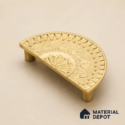 Ottr Zinc Main Door Handle HA 00285 B PVD Gold Finish - 160mm | 2 Years Warranty