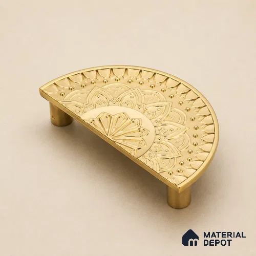 Ottr Zinc Main Door Handle HA 00285 B PVD Gold Finish - 160mm | 2 Years Warranty