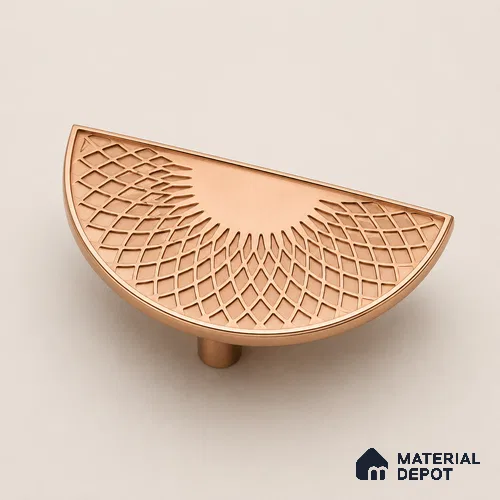Ottr Zinc Main Door Handle HA 00286 L PVD Rose Gold Finish - 224mm | 2 Years Warranty
