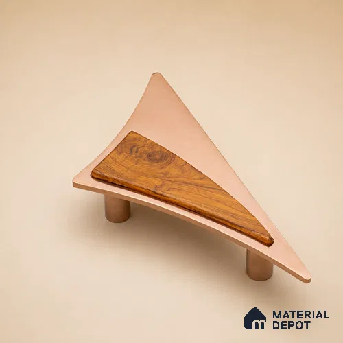 Ottr Stainless Steel Main Door Handle HA 00287 D PVD Rose Gold Wood Finish - 120mm | 2 Years Warranty