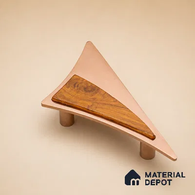 Ottr Stainless Steel Main Door Handle HA 00287 E PVD Rose Gold Wood Finish - 200mm | 2 Years Warranty