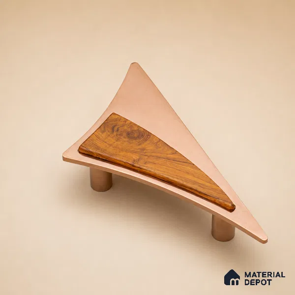 Ottr Stainless Steel Main Door Handle HA 00287 E PVD Rose Gold Wood Finish - 200mm | 2 Years Warranty
