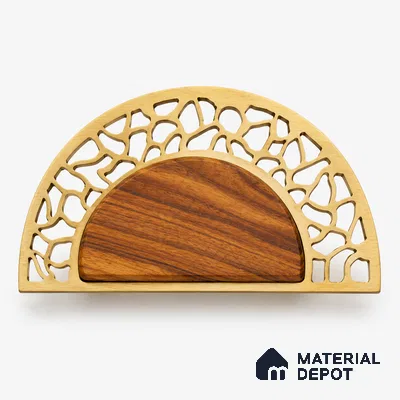 Ottr Stainless Steel Main Door Handle HA 00288 G PVD Gold Wood Finish - 120mm | 2 Years Warranty
