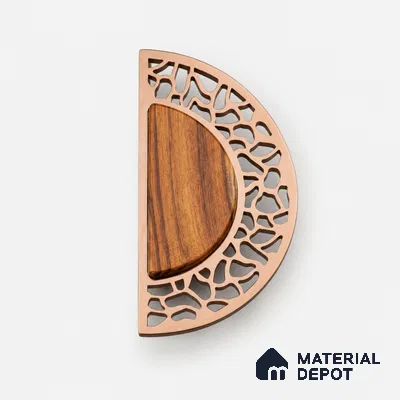 Ottr Stainless Steel Main Door Handle HA 00288 D PVD Rose Gold Wood Finish - 120mm | 2 Years Warranty