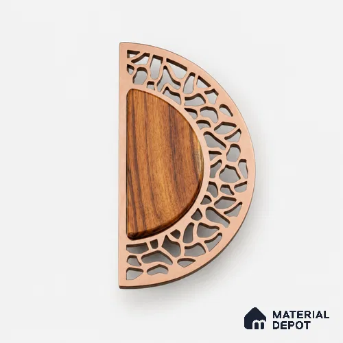Ottr Stainless Steel Main Door Handle HA 00288 E PVD Rose Gold Wood Finish - 200mm | 2 Years Warranty