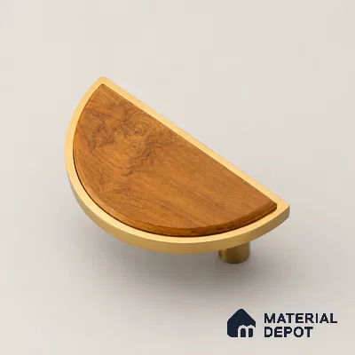 Ottr Aluminium Main Door Handle HA 00289 C PVD Gold Wood Finish - 75x150mm | 2 Years Warranty