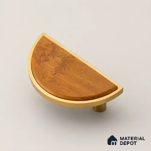 Ottr Aluminium Main Door Handle HA 00289 C PVD Gold Wood Finish - 75x150mm | 2 Years Warranty