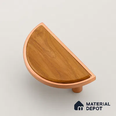Ottr Aluminium Main Door Handle HA 00289 B PVD Rose Gold Wood Finish - 75x150mm | 2 Years Warranty