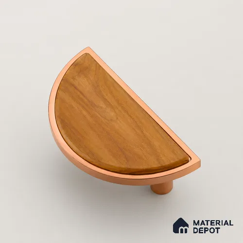 Ottr Aluminium Main Door Handle HA 00289 B PVD Rose Gold Wood Finish - 75x150mm | 2 Years Warranty