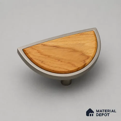 Ottr Aluminium Main Door Handle HA 00289 D Stainless Steel Wood Finish - 75x150mm | 2 Years Warranty