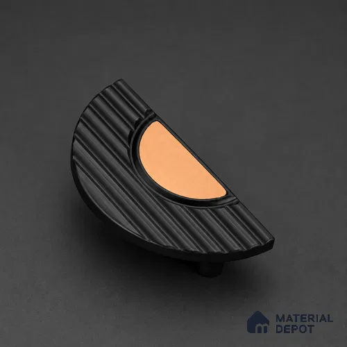 Ottr Aluminium Main Door Handle HA 00293 C Black PVD Rose Gold Finish - 75x150mm | 2 Years Warranty
