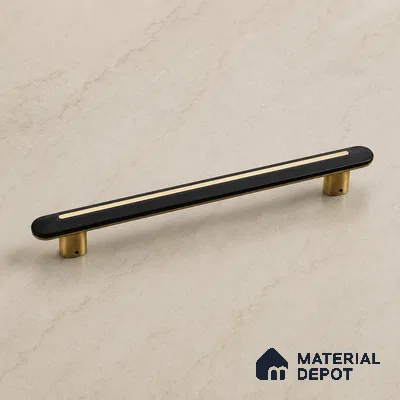 Ottr Zinc Main Door Handle HA 00262 B Antique Brass Black Finish - 400mm | 2 Years Warranty