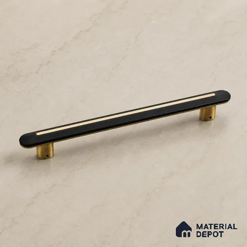 Ottr Zinc Main Door Handle HA 00262 B Antique Brass Black Finish - 400mm | 2 Years Warranty