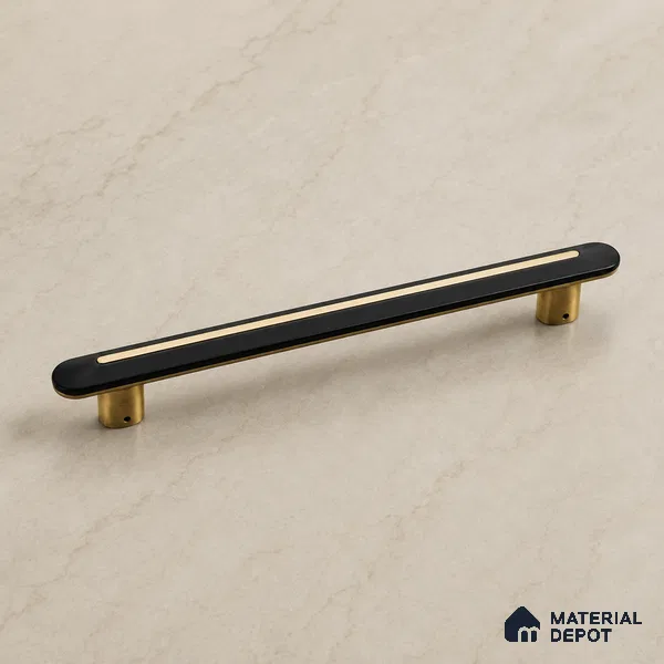 Ottr Zinc Main Door Handle HA 00262 B Antique Brass Black Finish - 400mm | 2 Years Warranty