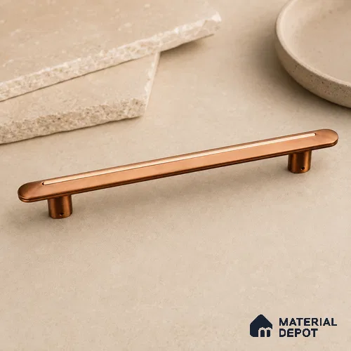 Ottr Zinc Main Door Handle HA 00262 Rose Gold Dual Tone Finish - 400mm | 2 Years Warranty