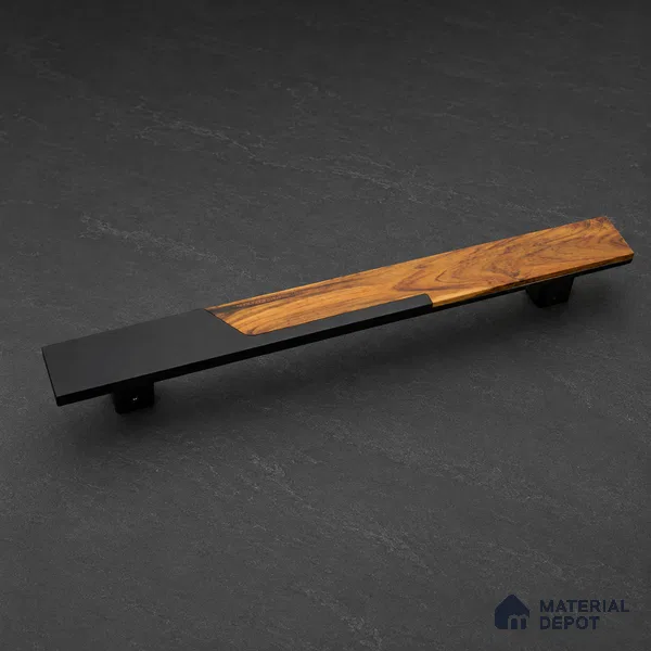 Ottr Aluminium Main Door Handle HA 00263 B Black Wood Finish - 450mm | 2 Years Warranty
