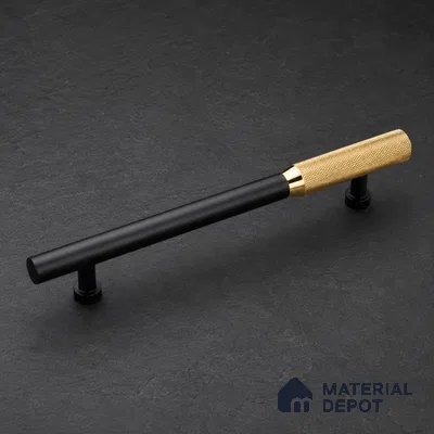 Ottr Aluminium Main Door Handle HA 00267 P Black PVD Gold Finish - 300mm | 2 Years Warranty