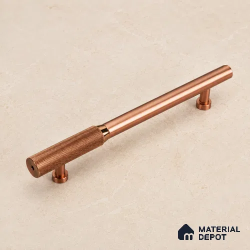 Ottr Aluminium Main Door Handle HA 00267 G Black PVD Rose Gold Finish - 450mm | 2 Years Warranty