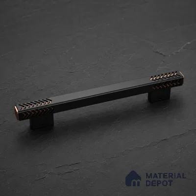 Ottr Aluminium Main Door Handle HA 00269 P Black PVD Rose Gold Finish - 300mm | 2 Years Warranty